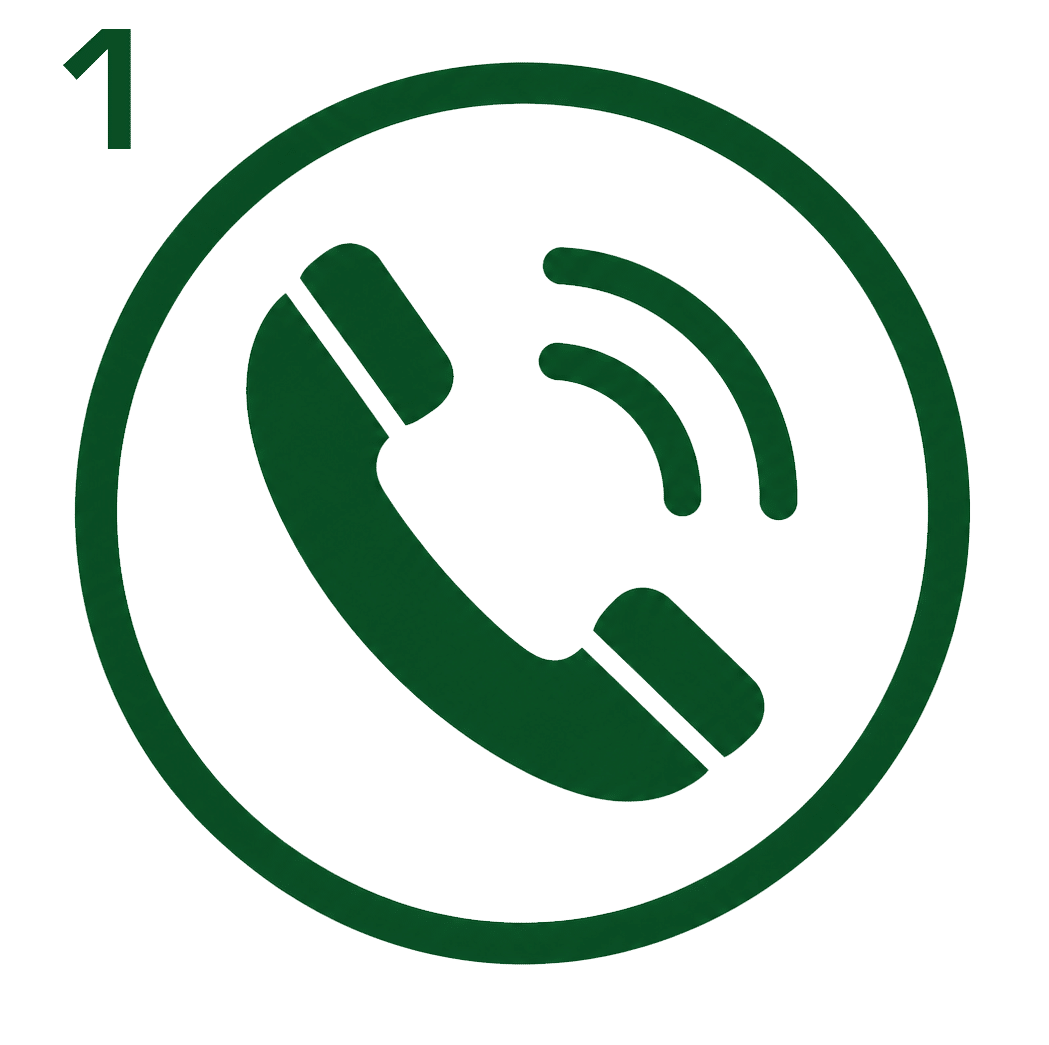 Call or request a quote junk removal service icon with phone and contact signal
