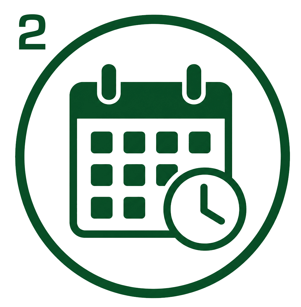 Schedule a time junk removal service icon with calendar and booking symbol